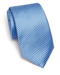 Eton of Sweden | Blue Chevron Dash Silk Tie for Men | Lyst
