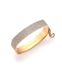 Michael Kors | Metallic Heritage Logo Pavé Square Bangle Bracelet | Lyst