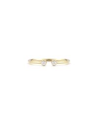 Mizuki | Metallic Open Band Ring With Diamonds | Lyst