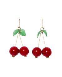 Pixie Market - Red Cherry Bomb Earrings - Lyst
