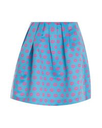 Markus Lupfer | Blue Smacker Lip Kat Mini Skirt | Lyst