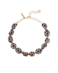 Oscar de la Renta | Blue Pave Crystal Geometric Necklace | Lyst