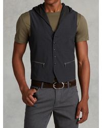 John Varvatos | Blue Wool Hooded Vest for Men | Lyst