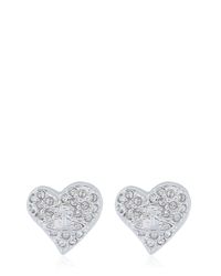 Vivienne Westwood | Metallic Crystal Heart Stud Earrings | Lyst