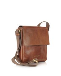 Lyst - The Bridge Sfoderata Marrone Leather Men's Crossbody Bag in ...