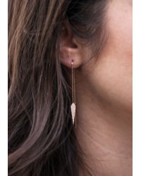 Anne Sisteron - 14kt Yellow Gold Diamond Spear Threader Earrings - Lyst