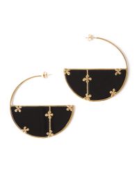 Aurelie Bidermann | Black Bianca Hoop Earrings | Lyst
