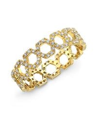 Anne Sisteron - 14kt Yellow Gold Diamond Mini Lattice Ring - Lyst