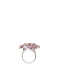 CZ by Kenneth Jay Lane Pink Cubic Zirconia Pavé Flower Ring