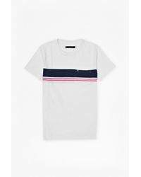 French Connection | White Colourful Stripe Pocket T-shirt for Men | Lyst