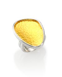 Gurhan | Metallic Elements 24k Yellow Gold & Sterling Silver Amorphous Statement Ring | Lyst