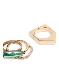 Iosselliani | Green Tropical Baroque Stackable Three Ring Set | Lyst