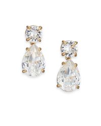 kate spade new york | Metallic Fancy That Crystal Double-drop Earrings/clear | Lyst