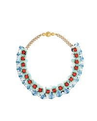 Shourouk - Blue Flora Aqua Necklace - Lyst