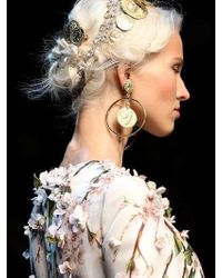 Dolce & Gabbana | Metallic Gold Plated Coin Pendant Earrings | Lyst