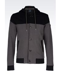 Armani Jeans | Gray Hooded Cotton Sweatshirt for Men | Lyst