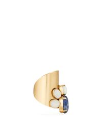 Ela Stone | Metallic 'maïko' Milky Jade Sodalite Brass Ring | Lyst