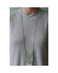 Spectrum | Green Chevron Leather Necklace | Lyst