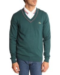 Lacoste l!ive Signature Green Sweater in Green for Men | Lyst