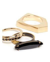 Iosselliani | Metallic Tropical Baroque Stackable Three Ring Set | Lyst