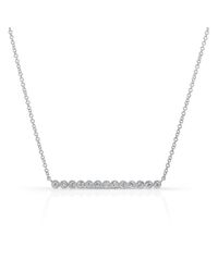 Anne Sisteron - Metallic 14kt White Gold Bezel Set Diamond Bar Necklace - Lyst