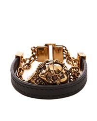 Alexander McQueen | Black Harness Skull Bracelet for Men | Lyst