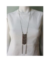 Native Rainbow | Metallic Silver Chevron Necklace | Lyst