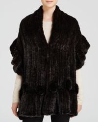 Maximilian | Brown Maximilian Mink Fur Knit Scarf With Ruffle And Rosette Trim | Lyst