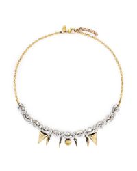 Iosselliani | Metallic Zircon Pavé Brass Arrow Necklace | Lyst