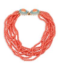 Kenneth Jay Lane | Pink Multi-strand Beaded Necklace | Lyst