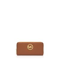 MICHAEL Michael Kors | Brown Wallet - Zip Around Continental | Lyst