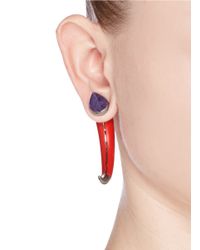 Givenchy | Red Marble Stud Shark Tooth Earring | Lyst