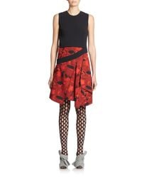 Proenza Schouler | Black Slash-detail Silk Dress | Lyst
