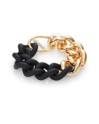Elizabeth and James | Black Bauhaus Pavé White Topaz & Rubber Chain Bracelet | Lyst