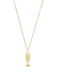 Me&Ro | Metallic Medium Fish with Diamond Scales Necklace | Lyst