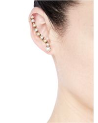 Erickson Beamon | White 'pearly Queen' Faux Pearl Creeper Earrings | Lyst