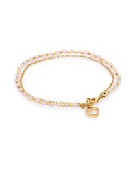 Astley Clarke | Metallic Biography Rose Quartz & White Sapphire Heart Beaded Friendship Bracelet | Lyst