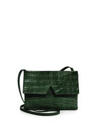 VINCE | Green Signature Croc-embossed Crossbody Bag | Lyst
