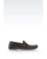 Armani Jeans | Black Classic Leather Driving Shoe for Men | Lyst