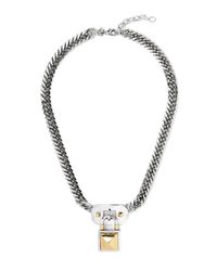 Rebecca Minkoff | Metallic Locked Charm Chain Necklace | Lyst