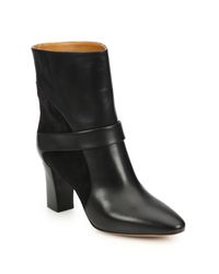 Chloé | Black Suede & Leather Booties | Lyst
