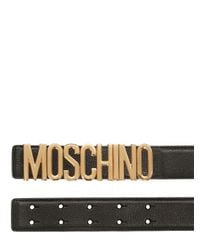Moschino | Black 35mm Logo Lettering Leather Belt for Men | Lyst