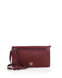 Tory Burch | Purple Brodie Leather Clutch | Lyst