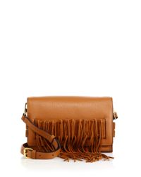 Rebecca Minkoff | Brown Heavy Laced Fringed Leather & Suede Clutch | Lyst