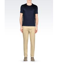 Emporio Armani | Natural Trousers In Satin for Men | Lyst