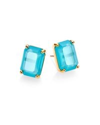 kate spade new york | Blue Emerald-cut Stud Earrings | Lyst
