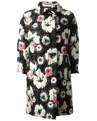 Marni | Black Pimpernel Blossom Jacquard Double Breasted Coat | Lyst