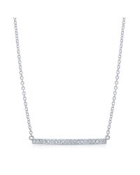 Anne Sisteron - 14kt White Gold Diamond Wide Bar Necklace - Lyst