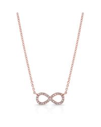 Anne Sisteron - Pink 14kt Rose Gold Diamond Small Infinity Necklace - Lyst