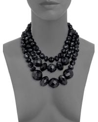 kate spade new york | Black Give It A Swirl Triplestrand Statement Necklace | Lyst